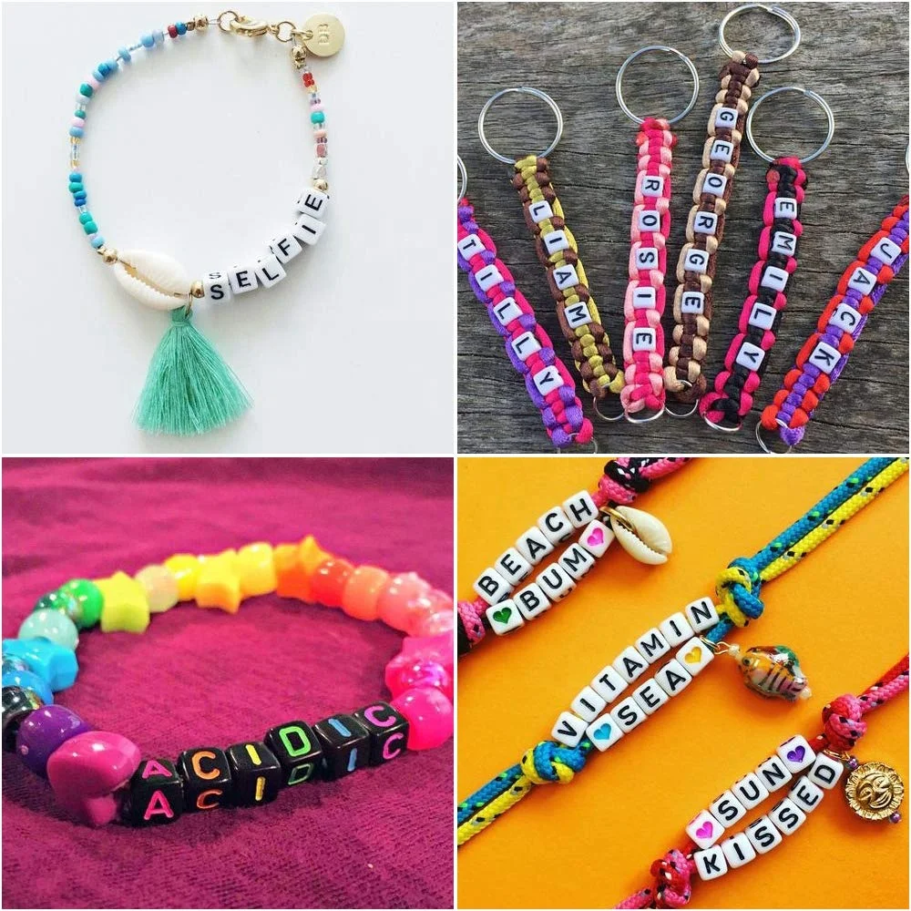 Круглые бусины с буквами, акриловые бусины с цифрами алфавита, эластичная Хрустальная нить, шнур для изготовления ювелирных изделий «сделай сам», ожерелье, браслет