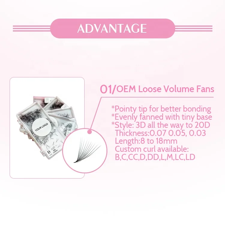 Wholesale Lash Fans With Thin Base Promade Volume Fans Loose Promade Fans Factory