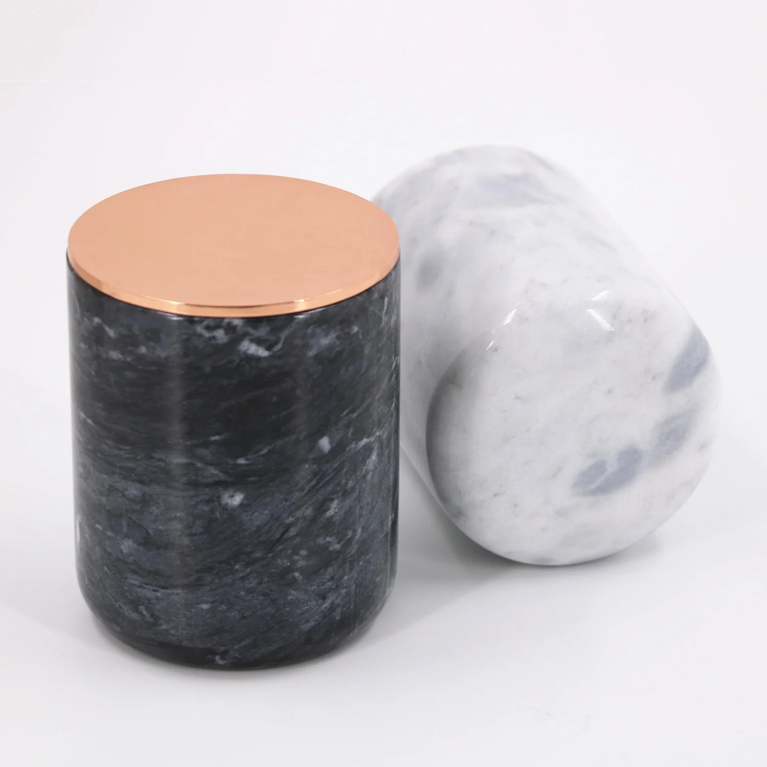 High Quality Wedding Decoration Candle Jar Holder Marble Unique Empty Candle Jars with Lids in Bulk
