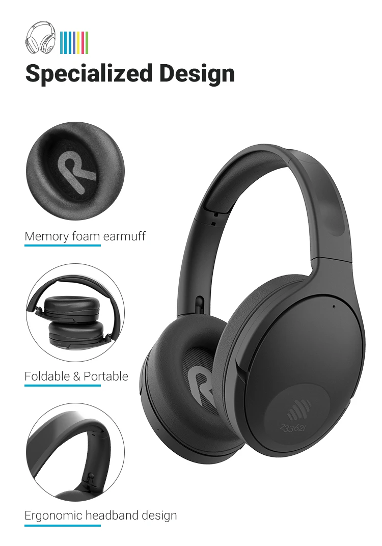 Hush- perfect product,2021 Hot Sale in amazon, -35dB Noise Canceling Headphone, wireless Bluetooth Earphone headset for working