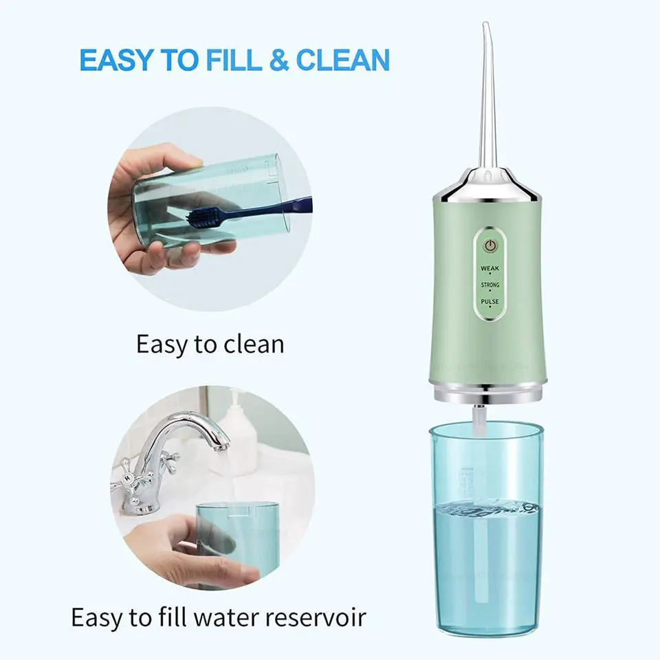 Portable Air Pressure Waterproof Handheld Cordless Digital Water Flosser Teeth Cleaner For Home Travel Teeth Care Cordless