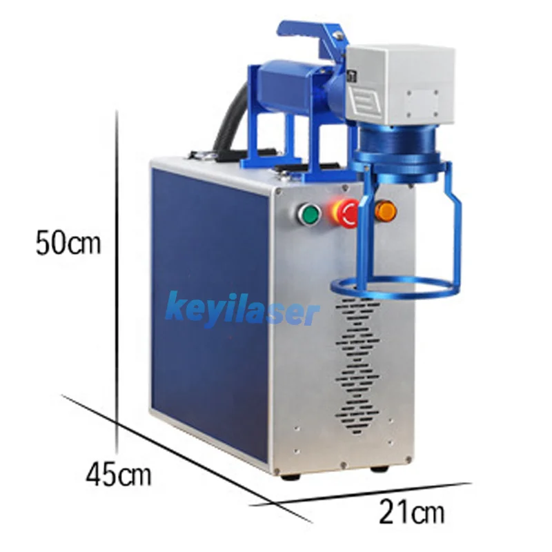 KEYILASER 20w 25w 30w 50w 60w Mopa Handheld Mobile Mini Fiber Laser Marking Machine For Metal Animal Ear Tag Ring Bracelet