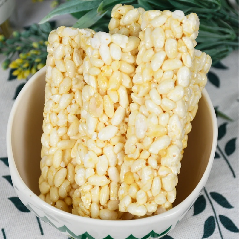 Uncle Pop Hot Sell China  Healthy Food Beverage Puffed Rice Roll Peanut Flavor Crisp Snack Food Original Taste 400g X 10 bags