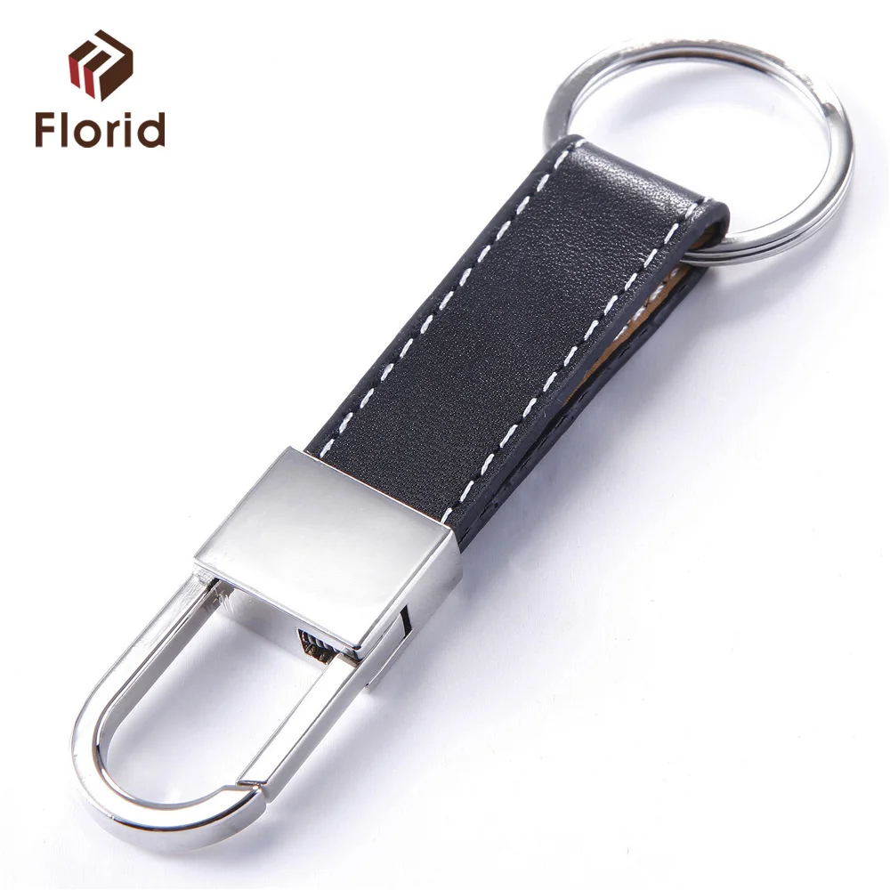 Black Leather ben z logo Car Keyring Alloy Blank Silver Luxury Metal Keyring Black Leather Keychains For Cars