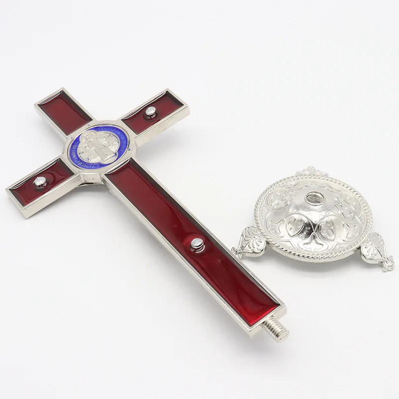 10*20cm Metal Standing Orthodox Cross Christian Religious Jesus Statue Catholic Crucifixes with Gift Box for Office & Home Decor