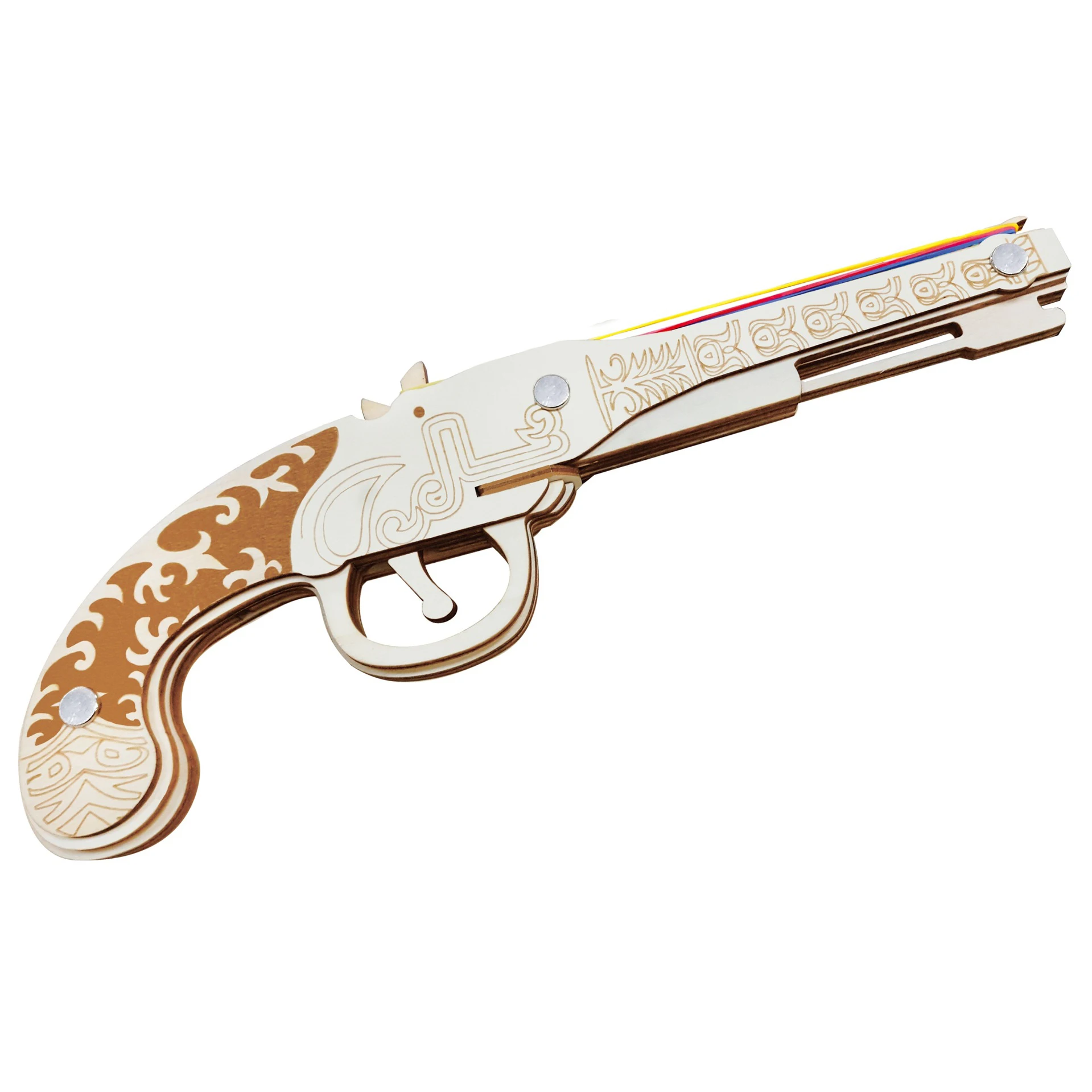 Hot Sale Laser Cut Flintlock Puzzle 3D Wooden Gun Jigsaw Puzzle for Playing