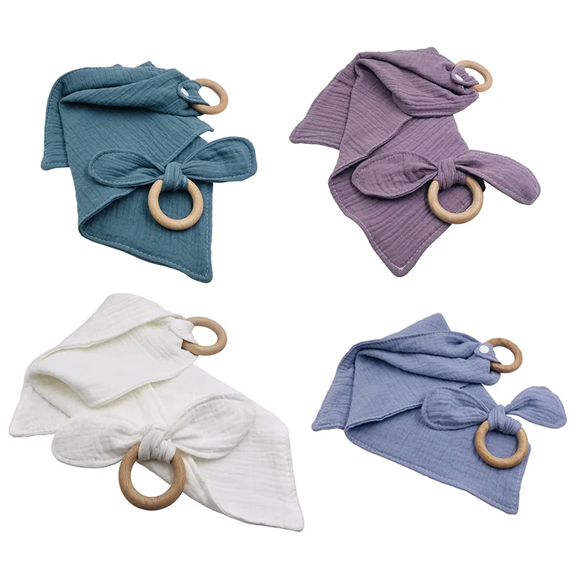 
Индивидуальные деревянные грызунок Детские Органические Прорезыватель для зубов из буковой древесины игрушки и детские банданы 