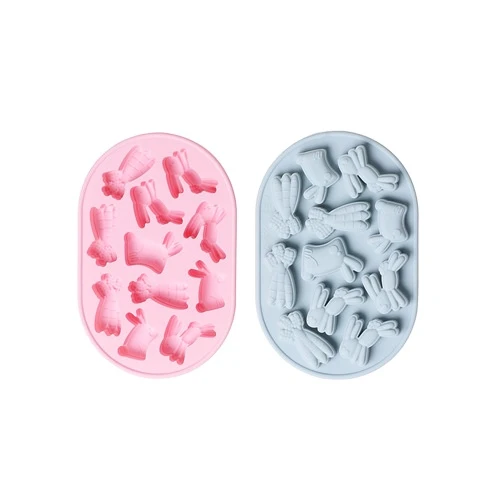 Ecochoose Wholesale 9 Grid Custom Cute DIY Easter Gift Candy Chocolate Fondant Baking Mould Tray Silicone Cake Mold