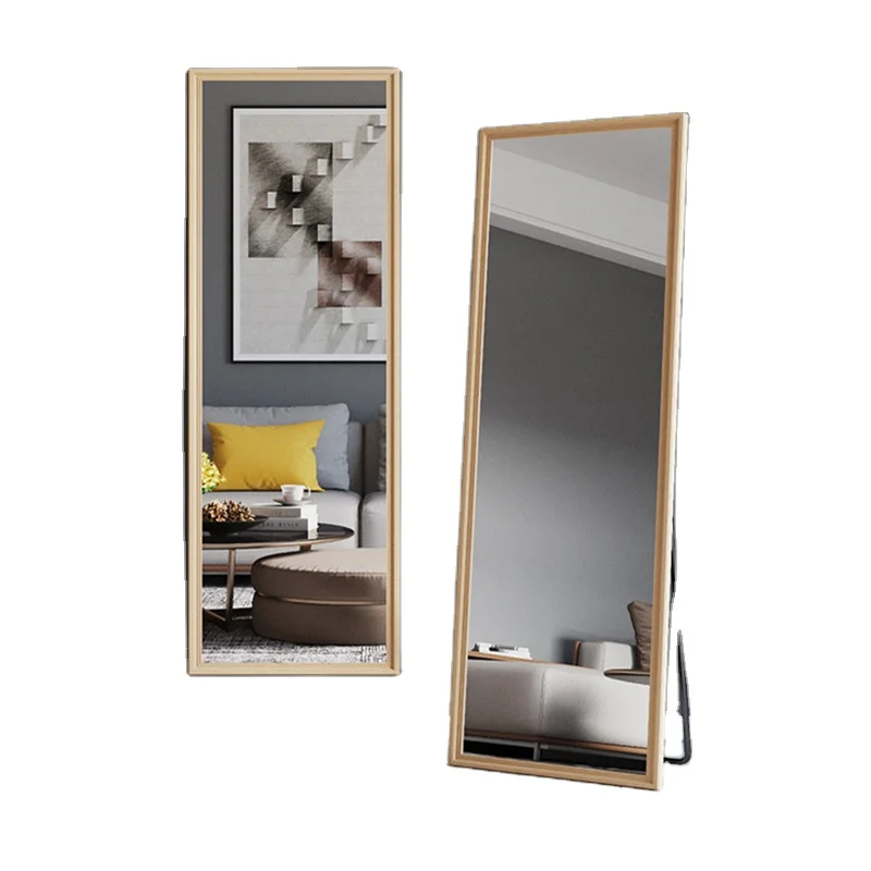 Italian style net red simple floor mirror girls bedroom wall mirror home full body dressing mirror