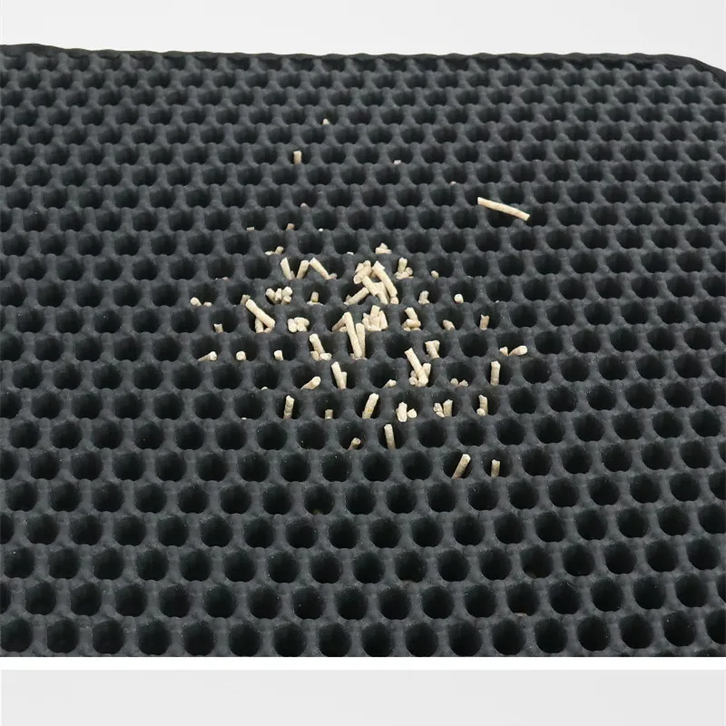 Wholesale Logo Custom Easy To Clean Portable EVA Double Layer Pet Cat Litter Mat Pet Waterproof Light Weight Feet Mat