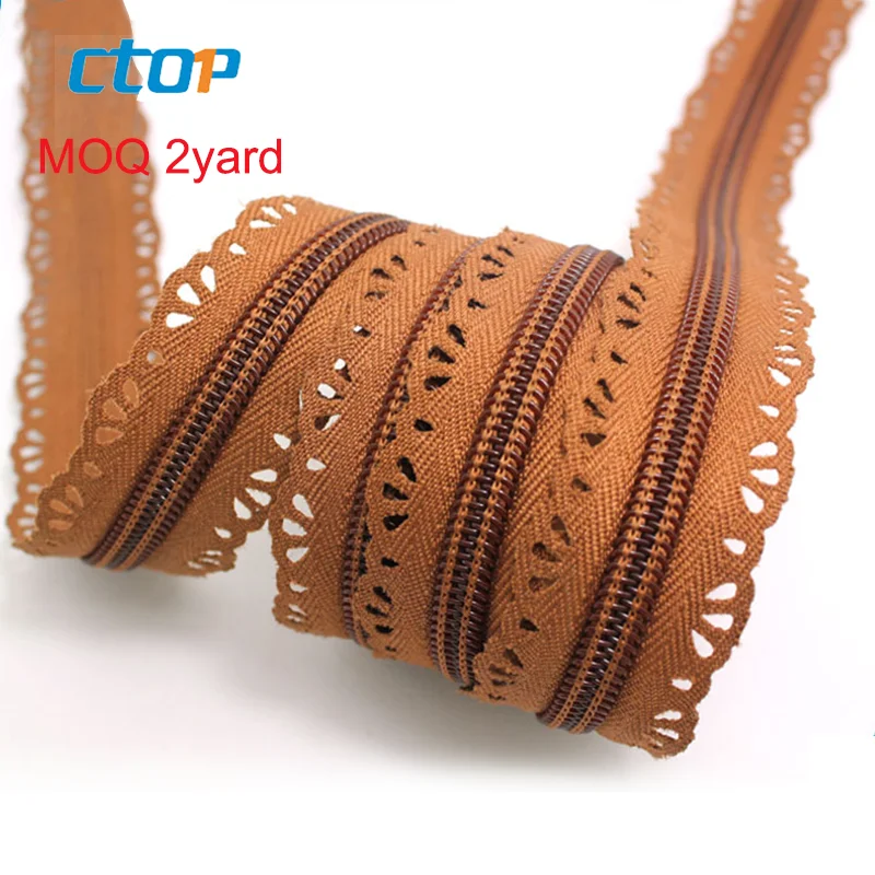 5 # экологичный дизайнер открытый конец Двусторонняя нейлон кружево смолы пластик молния Марка молния Невидимый Нейлон молния