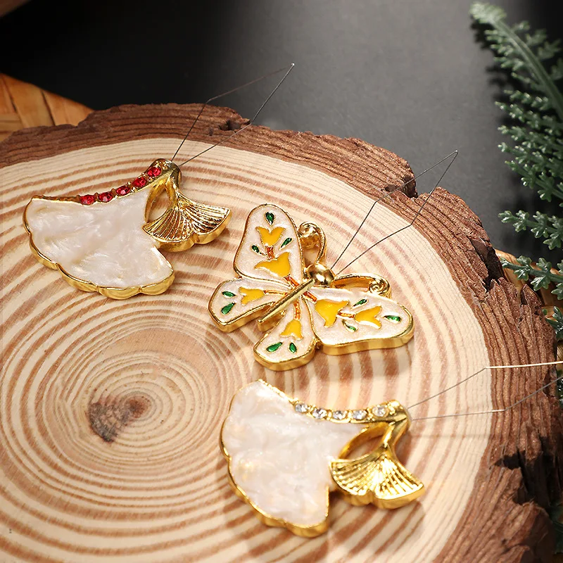 New Classic Chinese Ginkgo Leaf Thread Threading Machine DIY Sewing Needle Combining Tool