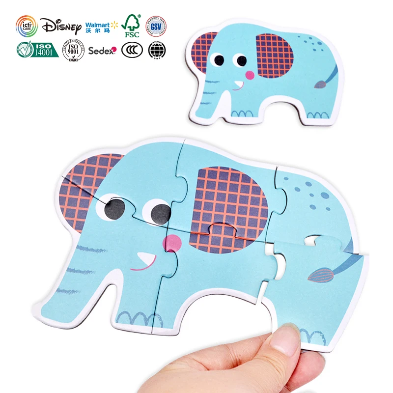 Лидер продаж Детские образования игрушки бумага мини животных Слон головоломки