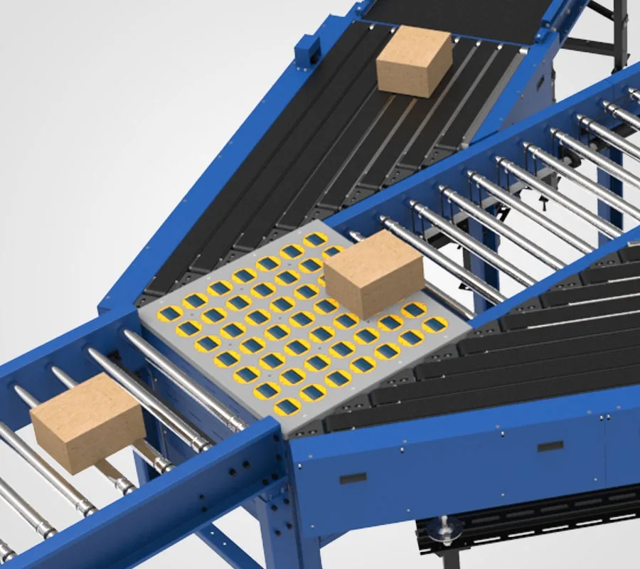 New Condition DWS System Sorter Logistics Parcel Sorting Conveyor Retail Industries Featuring Core Bearing Engine PLC Belt