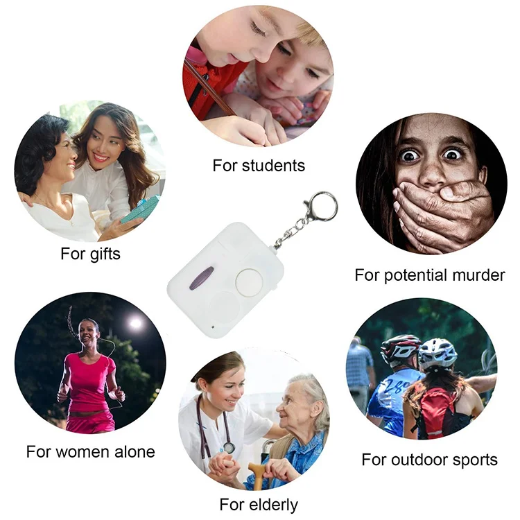 Stay Safe and Confident Anywhere Personal Alarm LED Keychain Flashlight with Loud Siren and perfume atomizer bottle