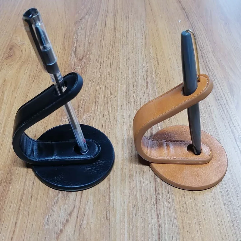 YY PU Leather Pen Holder Leather Pen Stand for Desk Gift for Boss Office Pen Stand Supplies Accessories