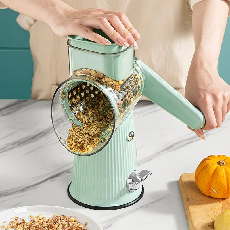 XJH  Hot Sale Manual Rotary Cheese Grater 3 in 1 Vegetable Grater Shredder Grater Vegetable Cutter Slicer For Kitchen