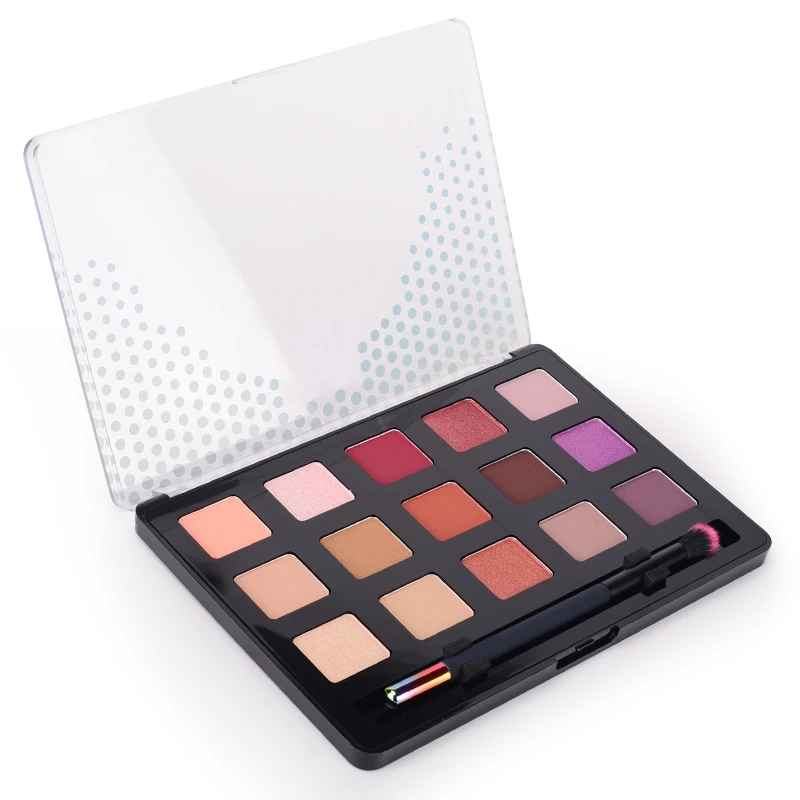 Eyeshadow Supplier Vegan And Cruelty free With Brushes 15 Colors Pigment Nude Matte Mica Shimmer Eye Makeup Eyeshadow Palette