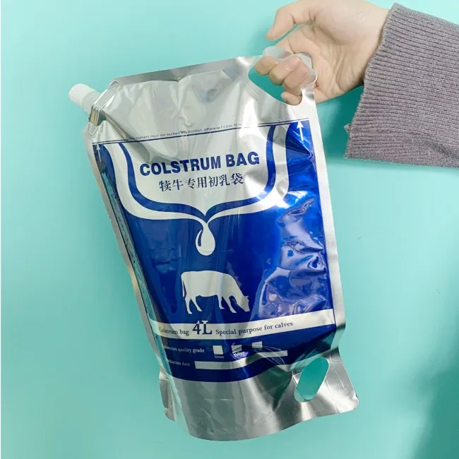 Factory Price Custom 4L Calf Colostrum Storage Bag With Feeding Tube Milk Storage