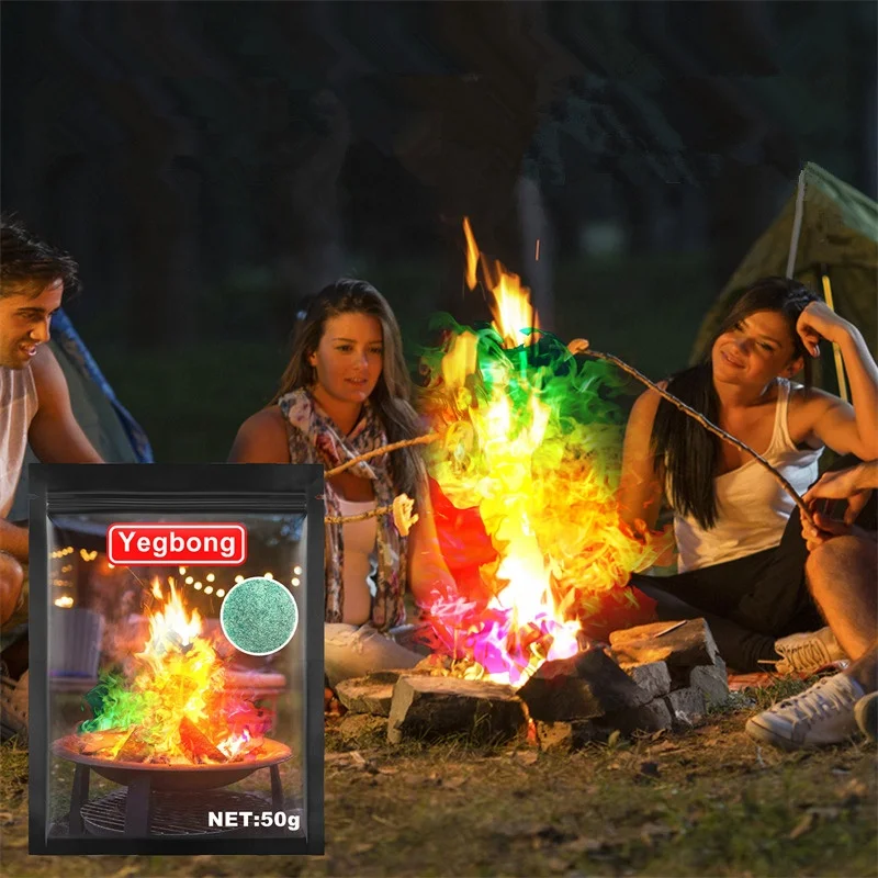 Yegbong 50g campfire color changing powder beach color supplies scene bonfire atmosphere layout metal color powder for party