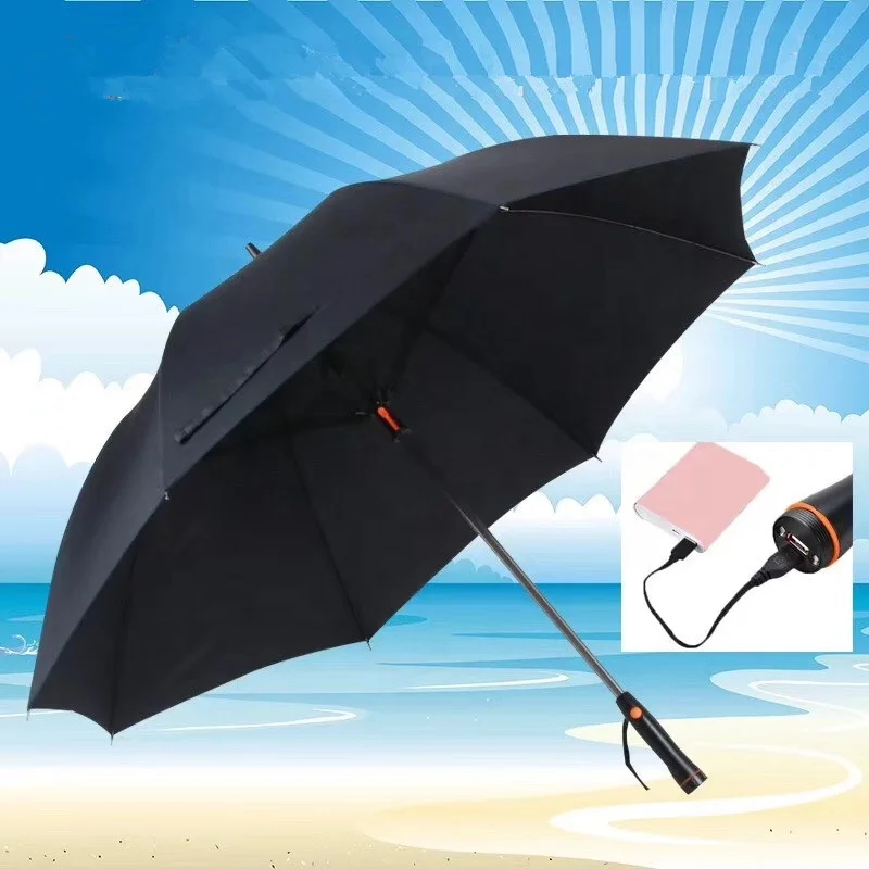 Outdoor Mist Cooling Fan Umbrella With Fan And Water Spray Function
