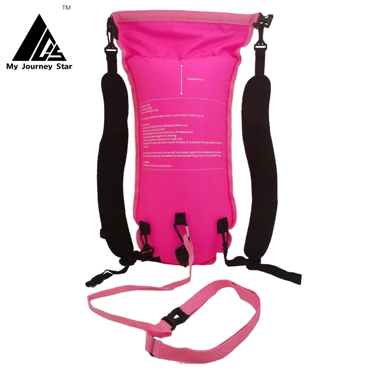 Custom Safety 28L 35L big Volume Swimming Floating Buoyancy Bag Swimming Pool Buoy bag with LED lamp strip backpack diving