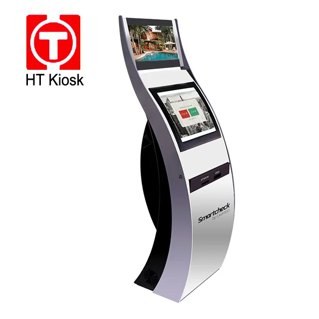 19 inch dual screen Self Service Bill Payment Ticket Vending Kiosk with RFID room Card Dispenser for Hotel kiosk