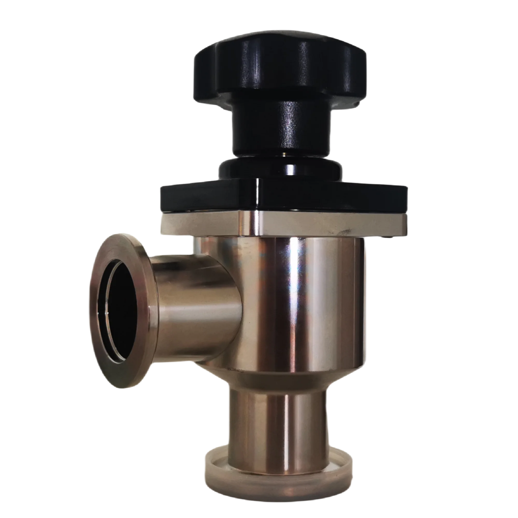 Professional Supplier Good Quality ISO CF KF Flapper Ultra-high Vacuum Manual Angle Valve