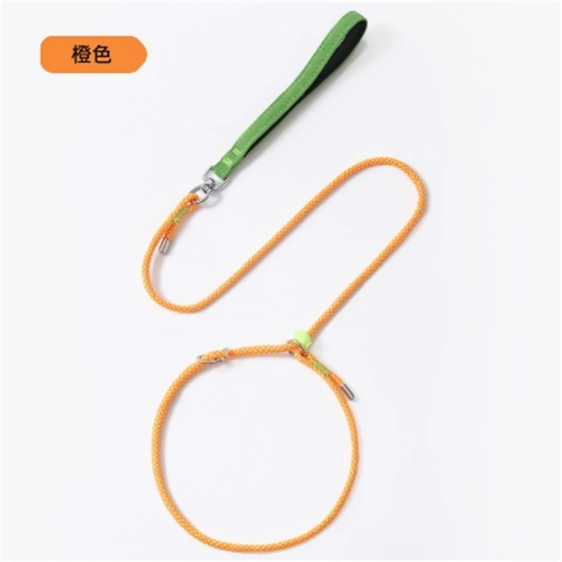 Dog Training Leash with Metal Stopper Durable No Pulling Dog Lead Leash Comfortable Handle Nylon Duty Rope Slip Lead Dog Leash