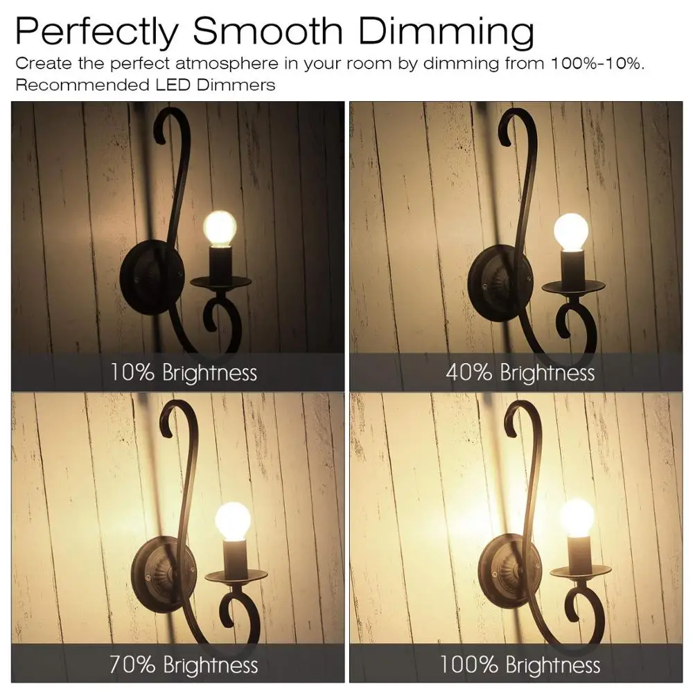 
6W 650LM G45 Frosted LED Filament Bulb E12 E14 E26 E27 B22 Decorative Globe LED Bulbs 2700K 3000K 4000K 5000K 