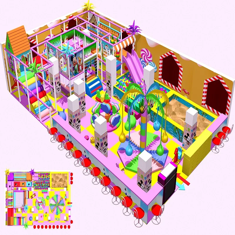 2024 new design kids soft playground candy color indoor playground for sale