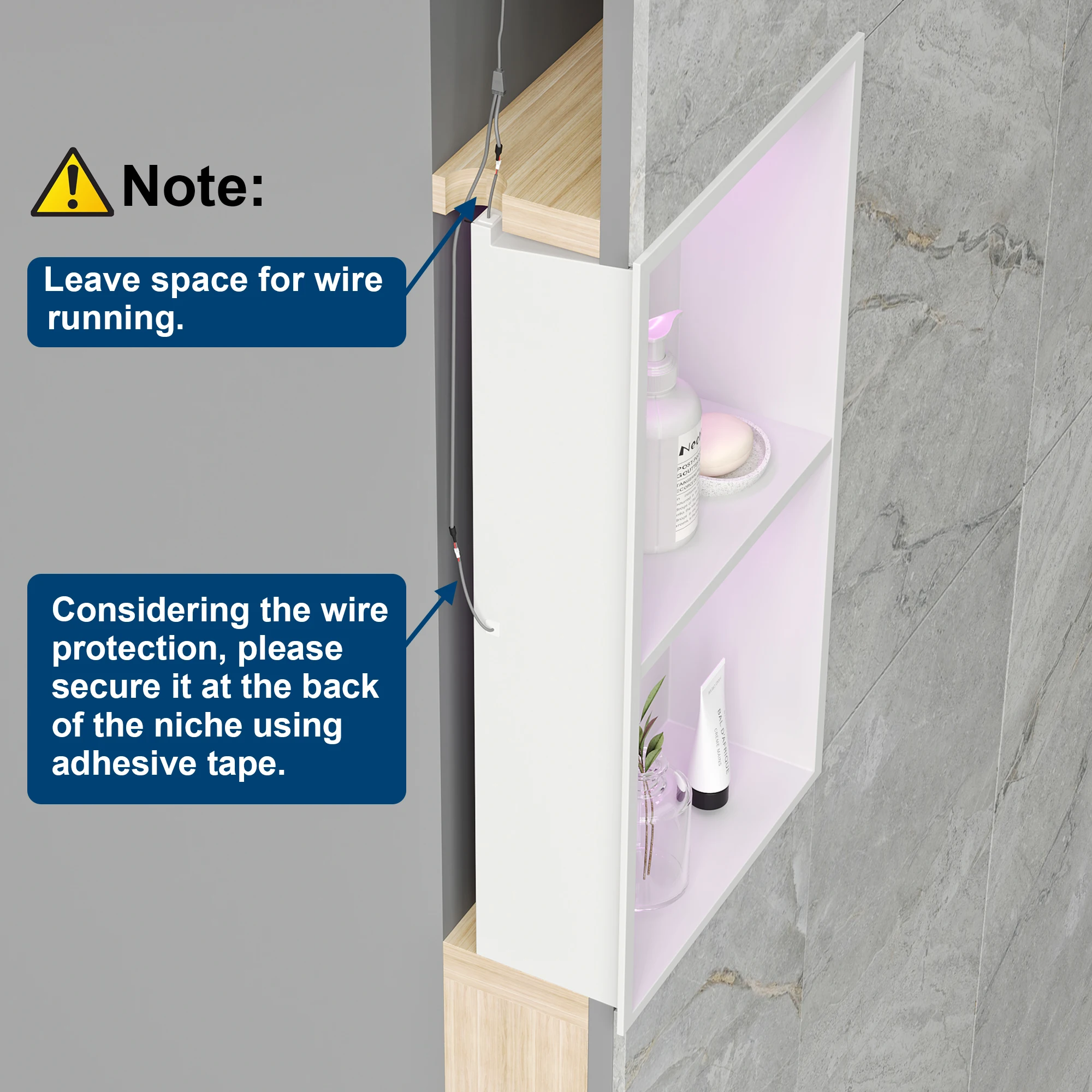 Newly Developed LED Wall Niche Stainless Steel with RGB Colors and Fingerprint Resistant Coating