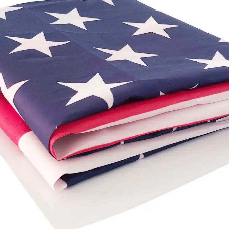 American Flags 3X5 For Outside USA US Flag Deluxe Embroidered Stars Duty Durable Flags Vivid Color Sewn Stripes Brass Grommets