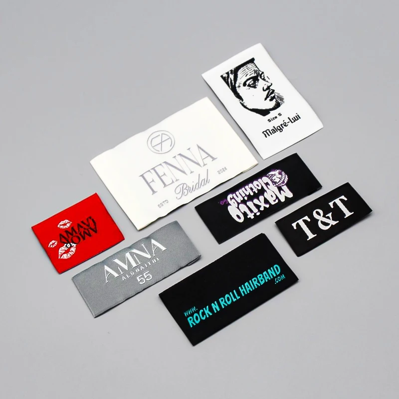 Custom Women Clothing Label Damask Logo Tag for Clothing Wholesale Garment Labels