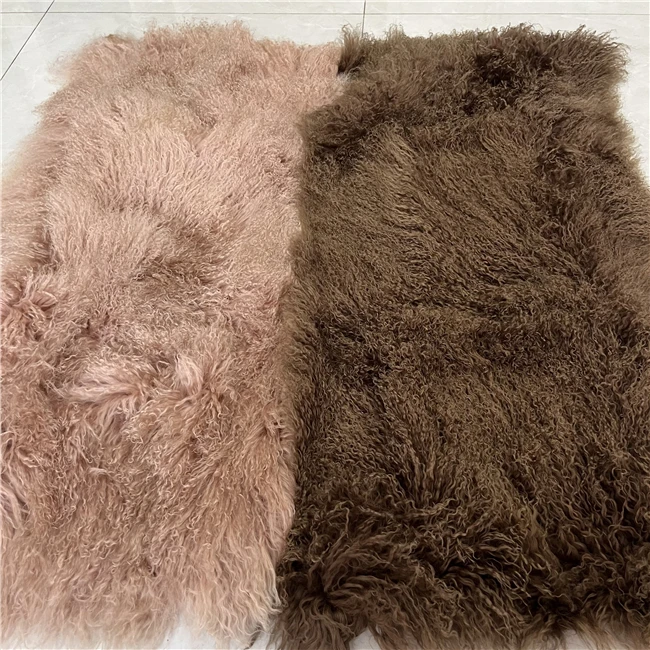 Оптовая продажа премиум качества вьющиеся длинные волосы меховое одеяло