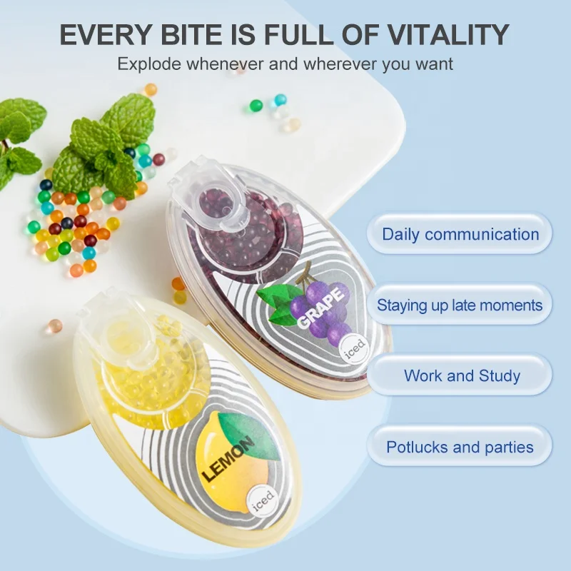 Pop bursting mix fruit mint flavor menthol capsule crush balls for smoking cigarettes tobacco