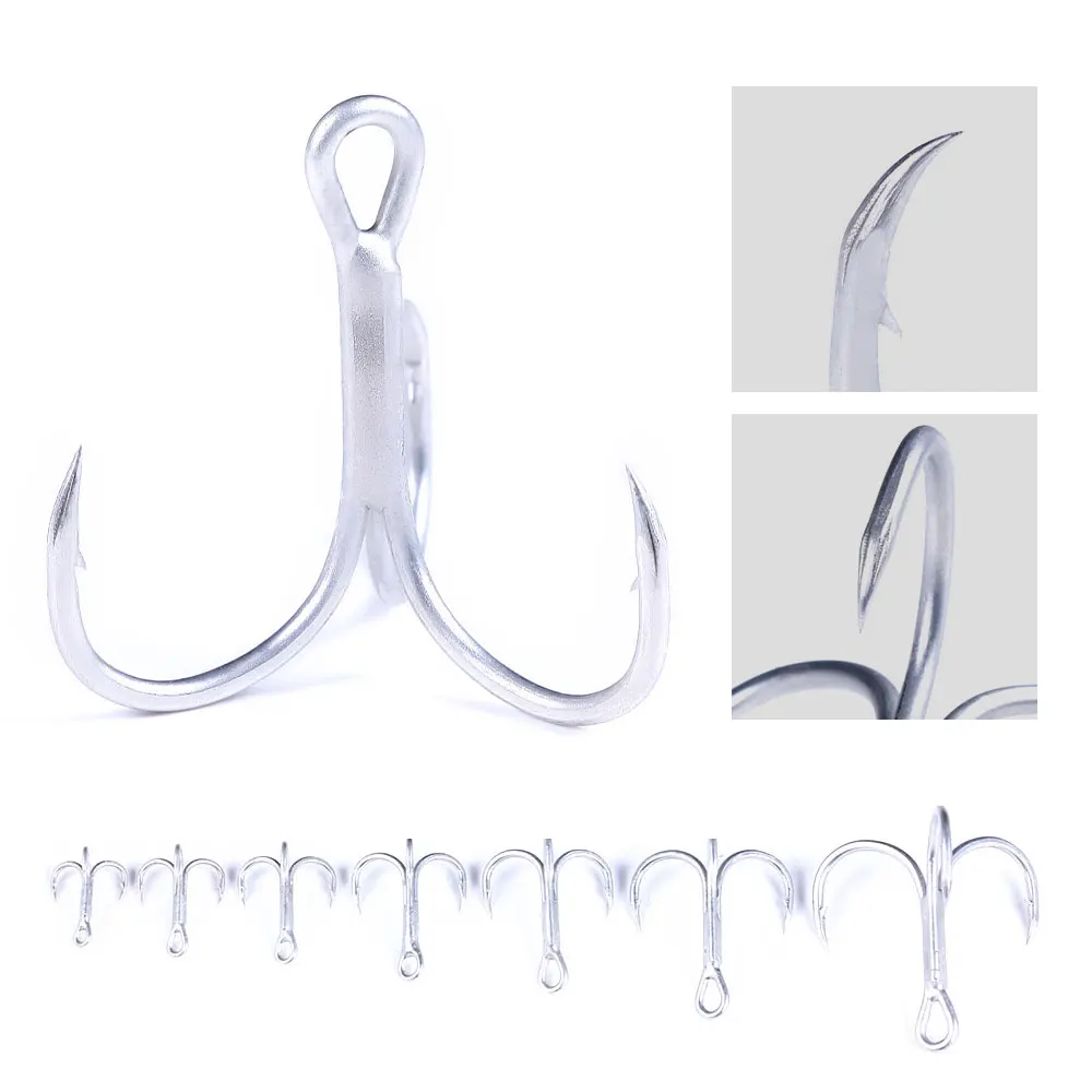 Hook Fishing HENGJIA Quality Rustproof Size 2-1/0 Strong Sharpening Treble Hook Strengthen Blood hook