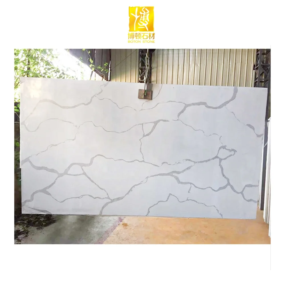 BOTON STONE Manufacturer Best Price Mirror Tiles Calacatta Slabs White Quartz Stone