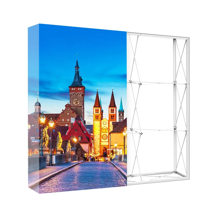 Foldable advertising trade show custom portable wall tension fabric backdrop display SEG pop up banner stand