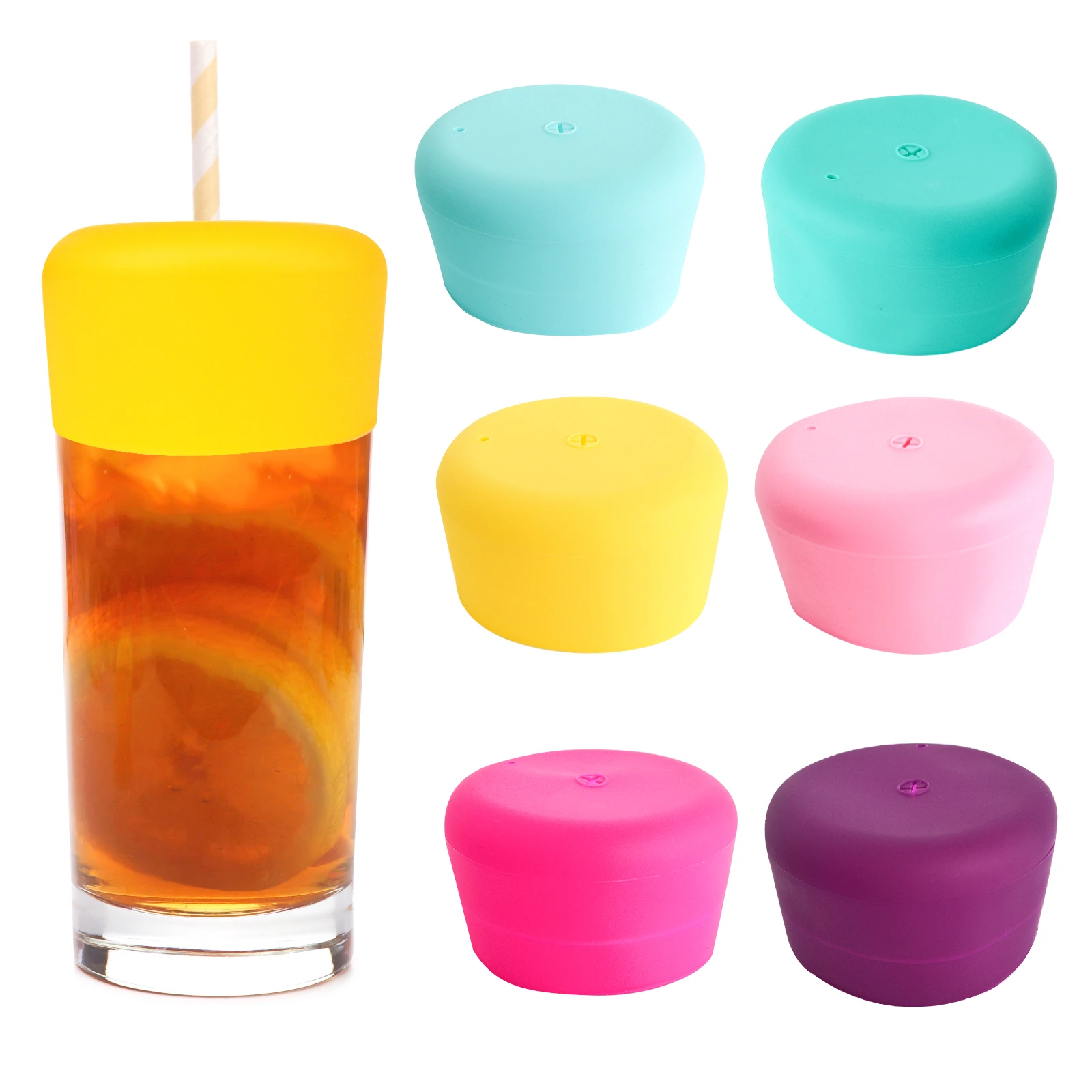 Top Selling Silicone Sippy Universal Cover Lid Wholesale Custom Silicone Drink Cover Lids Silicone Cup Covers