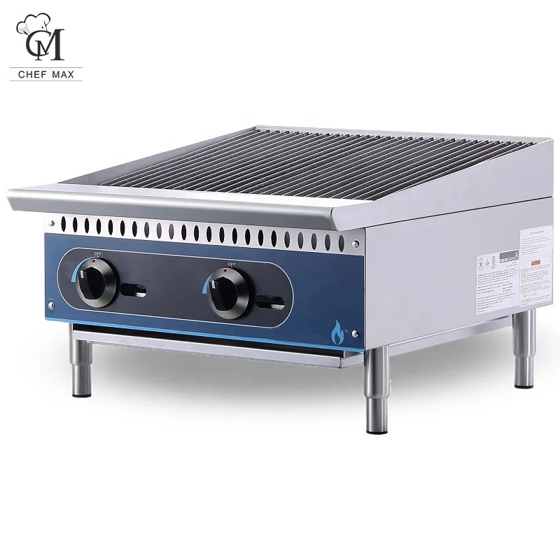 CHEFMAX Commercial Lava Rock Gas Grill Lava Stone Industrial Lava Rock Gas Gril