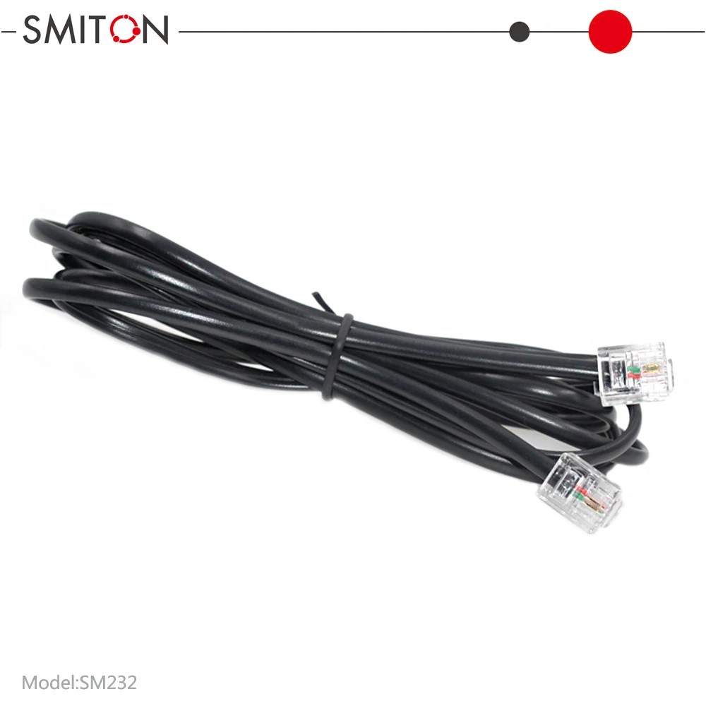 PVC Flat 2 Cores RJ11 to RJ11 6P2C Cable for Telephone