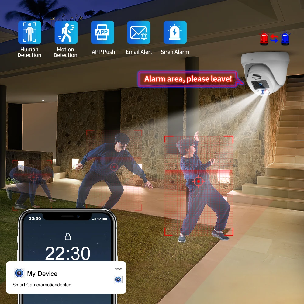 5MP 8 channel Cctv Camera System Nvr Human Detection Night Vision Hd Cctv Camera Security Video Kit