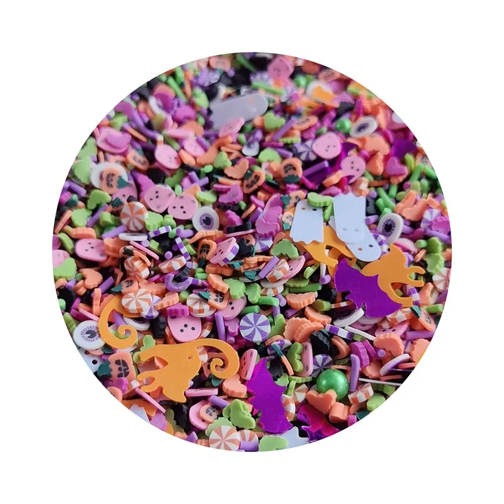 Mixed Halloween Series Slices Ghost Cat Polymer Hot Clay Sprinkles For Diy Slime Filling Accessories DIY Phone Case Decor