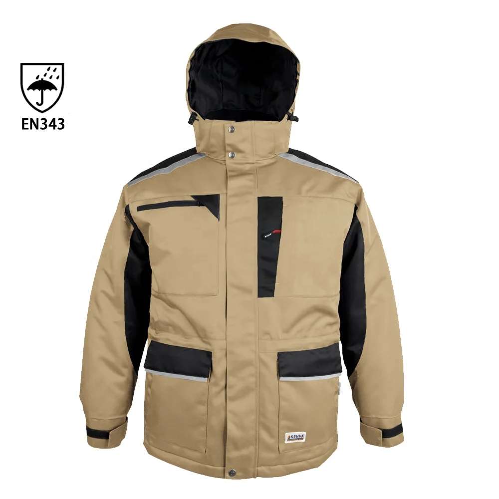 Custom workwear winter bomber pilot waterproof mens parka jacket