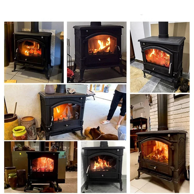 Factory PriceCast Iron Stove Good Efficiency Indoor Wood Burning Stove Matt Black Fireplace