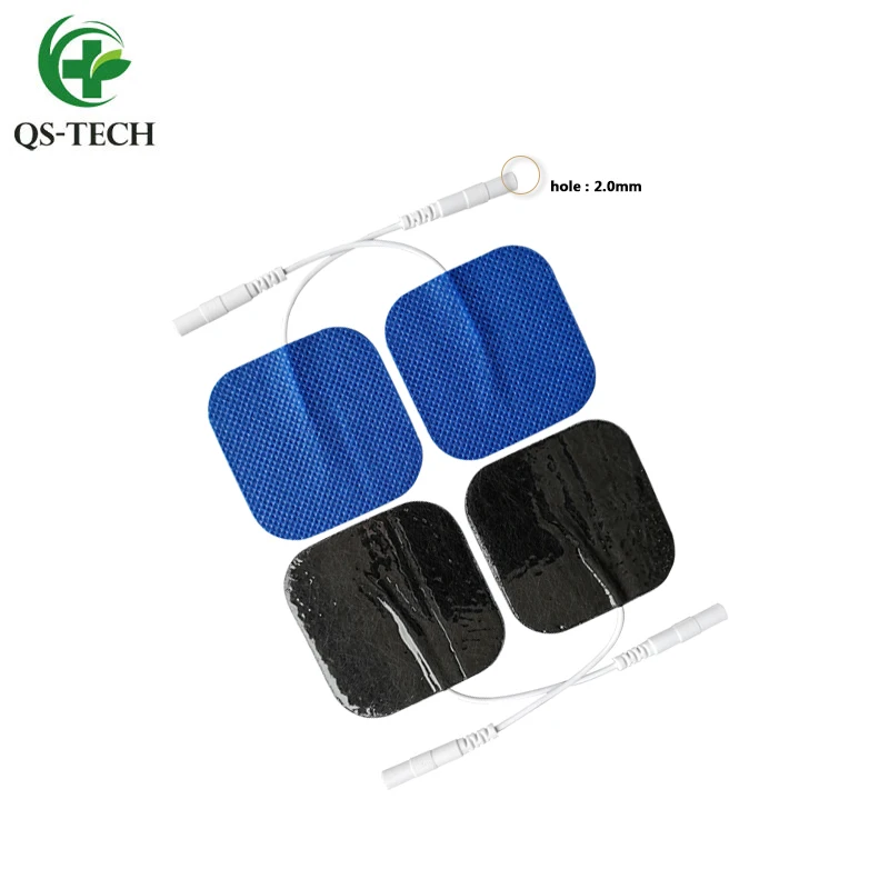 QS-TECH tens unit massage pads Reusable Replacement self adhesive electrode gel pads 50x50 mm