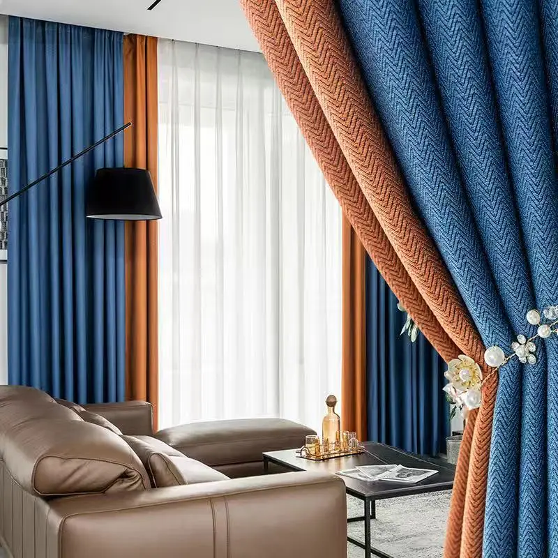 Новый дизайн, фабричная оптовая продажа, современные роскошные оконные шторы, затемняющие, Высококачественная Затемняющая ткань для отеля