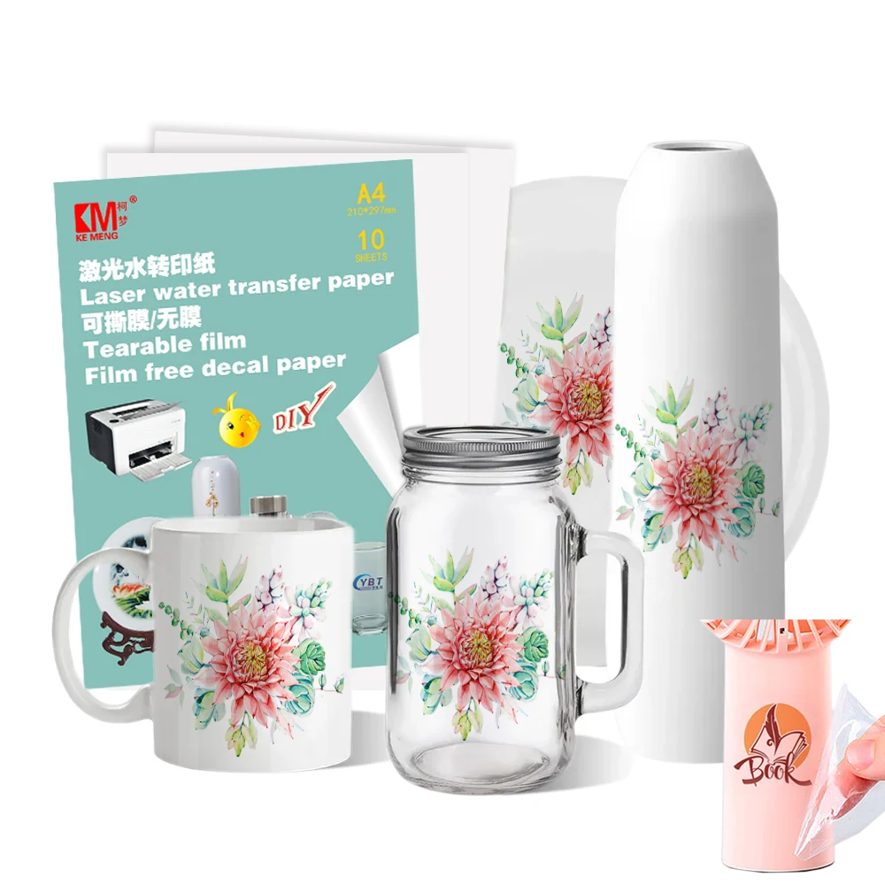 DIY Mug Glass Ceramics Water Transfer paper print Waterslide Decal Paper Laser  Film free Water Slide paper