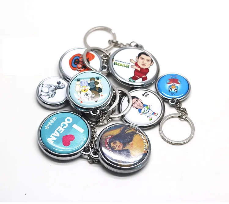 25/32/37mm Electroplated Keychain Double Sides Button Badge Material for Decoration